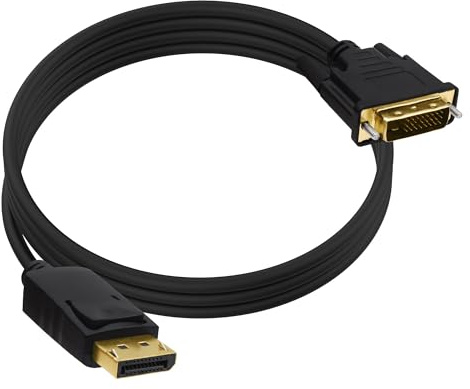 YARCHONN Câble adaptateur DisplayPort vers DVI mâle DP vers DVI-D 24 + 1 mâle pour PC HDTV moniteur projecteur - 1,8 m