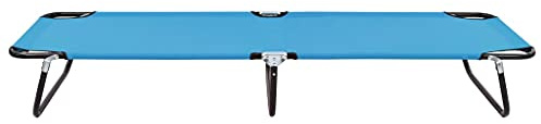GeenYuu Lettino pieghevole in acciaio blu turchese pieghevole con 3 gambe, 190 x 58 x 28 cm, poliestere 600D resistente alle intemperie, max 120 kg, ideale per giardino, campeggio, terrazza, balcone