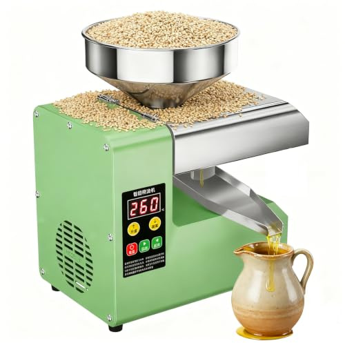 Automatisk Oljepress Kall Het Press 220V | Intelligent Temperaturkontroll 104-572°F Rostfri Press För Oliv Jordnöt Sesamfrön Hemmaanvändning