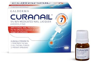 Curanail 5% W/V Fungal Nail Treatment Amorolfine Medicated Nail Lacquer once weekly application for fungal nail infection 3ml
