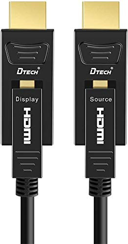 DTECH Fiber Optic HDMI Cable 4K at 60Hz/ 2K at144Hz HDR 60Hz 4:4:4 18Gbps High Speed Ultra HD with Dual Micro HDMI and Standard HDMI Connector(23m)