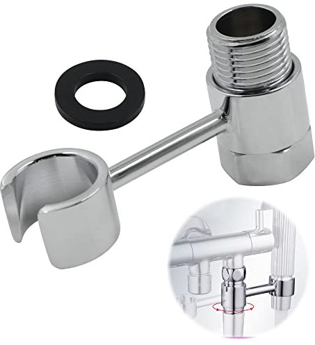 Brausehalter Duschkopfhalterung Abnehmbare Handbrause Halterung - 20mm Universal Anschluss Universell Ohne Bohren 360° Verstellbarer Duschkopf BäDer DuschköPfe Badezimmer Messing Verchromt