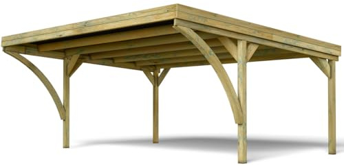 Carport Bois 2 Voitures 30,9 m² Victor Modern - sans Poteau Central