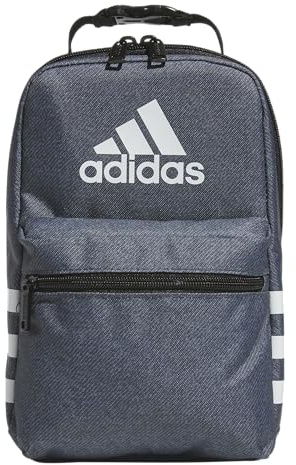adidas Santiago - Lonchera enfriadora para mujeres y hombres, contenedor de alimentos aislado con bolsillo de malla, color gris ónix de sarga gris/negro/3.0, talla única, bolsa de almuerzo Santiago