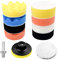 Newpop 11 Stück Polierschwamm Auto Set, Polierpad Schwämme Polieraufsatz Set, Polieren Lammwolle Pad Schwamm Set 3 Zoll, Polierfell Polierset Polierteller kit Zum Polieren Schleifen und Wachsen