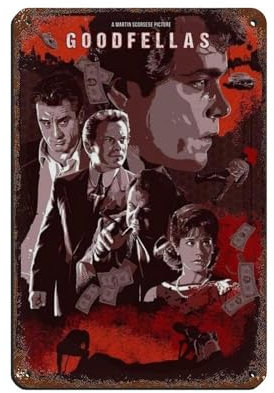 OffsuM GOODFELLAS The 90s Filmposter Retro Poster Metall Blechschild Chic Art Retro Eisen Malerei Bar Menschen Höhle Cafe Familie Garage Poster Wanddekoration 20 x 30 cm