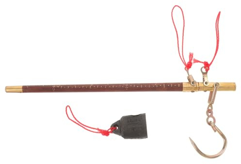 AUTSUPPL Manual Wooden Hanging Scale 5 Jin Weight Copper Hook and Resin String Traditional Chinese Kitchen Scale for Home Cooking and Herbal Medicine Weighing