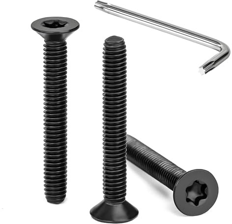 Tunejoy 30 Stück M4 x 30 mm Senkkopfschrauben Torx Schwarz Senkschrauben Edelstahl A2 V2A Maschinenschrauben Senkkopf Innensechskant Vollgewinde mit T20 Inbusschlüssel