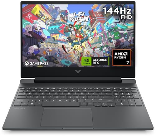 HP Victus 15.6 Gaming Laptop | AMD Ryzen 7 7445H Processor | 16GB RAM | 512GB SSD | NVIDIA GeForce RTX 4050 | 144Hz FHD IPS Anti-glare Display | Windows 11 | AMD FreeSync | Fast charge | 15-fb3003sa