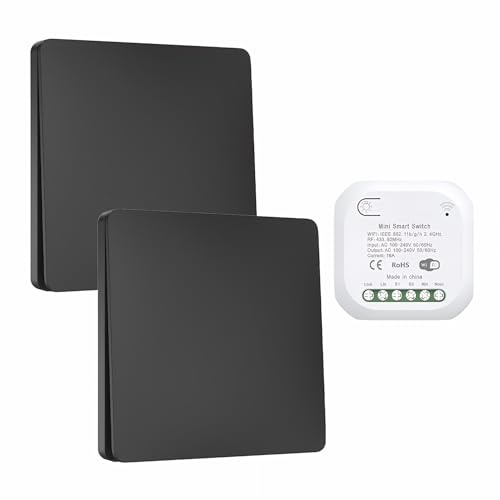 Mengshen Interruptor luz Inteligente Interruptor Control Inalámbrico WiFi | No Requiere Concentrador 2,4 GHz WiFi Compatible con Alexa Google Assistant Control por voz