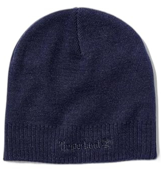 Timberland Knit Logo Beanie Mössa för Män, BLACK, one size