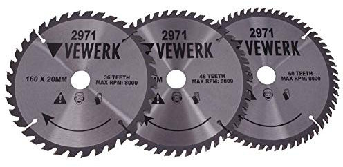 3x Kreissägeblatt 160x20mm TCT Holz HM Sägeblatt 36Z 48Z 60Z Reduzierring 16 mm