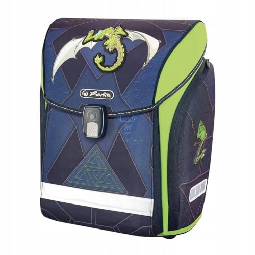 herlitz 50013807 Schulranzen Midi leer, Green Robo Dragon, 1 Stück