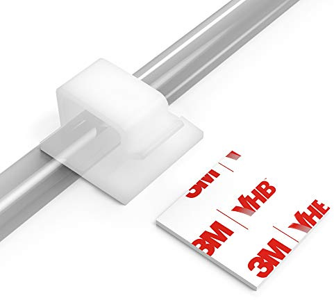 Cable Clips with Strong Self-Adhesive, XIAOXI R Shape Cord Organizer Cable Management for TV PC Wire Holder Ties Sticky Tidy and Wire - 40 Pcs (White)