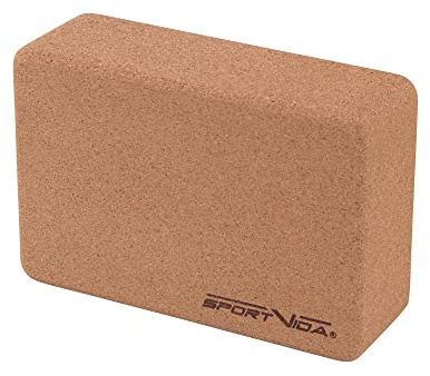 SportVida Yoga Block Kork - Vielseitig Einsetzbar Yogaklotz aus Ökologischem Kork - YogaBlock für Yoga und Pilates - Joga Klotz aus Naturkork