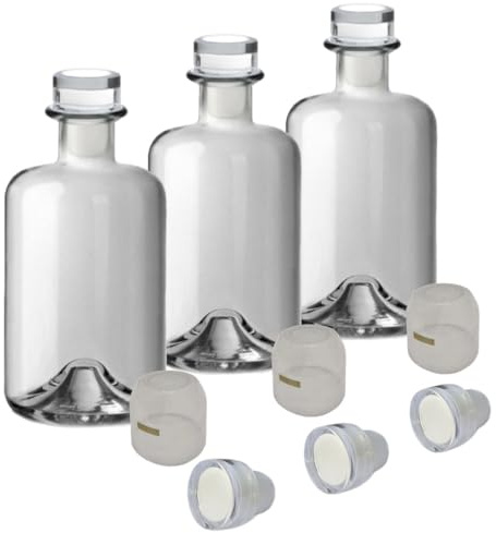 Geniess-Bar! 9x Apothekerflasche Flaschen Set leer 700ml Apotheker Flasche mit transparenten Korken & Kapseln zum selbst Befüllen & Verschließen