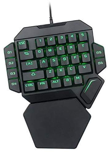 Oumij1 Clavier à Une Main - Clavier de Jeu Rétroéclairé RGB - Clavier Mécanique - avec Fonction de Définition de Macro - pour PC Jeu d'Ordinateur Portable