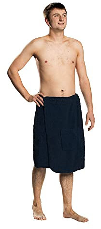 Lanudo® Pure Line - Toalla de sauna para hombre (100% algodón, 400 g/m, antibacteriana, tallas S/M/L/XLS/M), color azul marino