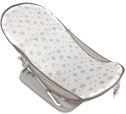 LADIDA Reisebadewannensitz, faltbar und verstellbar, perfekt zum Baden von Neugeborenen (286 Grey Bather)