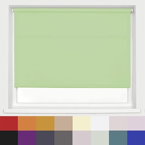 Lime Green Plain Dim Out Fabric Roller Blind Made To Measure All Fitting Included Easy Fit Child Safe Maximum size of 180cm Width x 160cm Drop