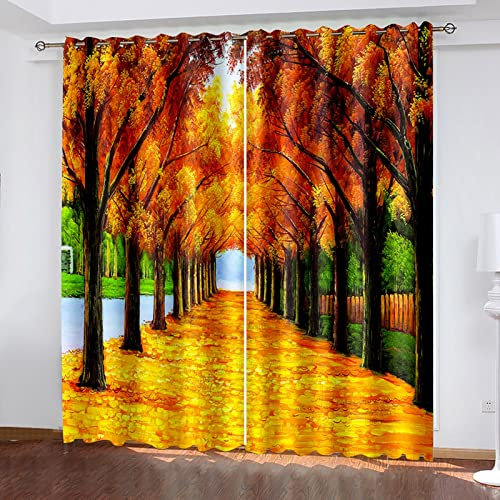 AMDXD Vitrage - Cortinas de color amarillo con diseño de bayeta de color amarillo (274 x 160 cm)