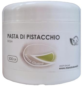 Pasta di Pistacchio Pura Senza Glutine con Pistacchi Selezionati 100% Naturale - Preparato per Gelato, Dolci, Granite, Creme e Pasticceria Artigianale - Prodotto in Sicilia (500g)