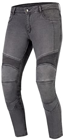 OZONE MOTO Roxy Lady Motorradjeans Damen | Aramidfaser Futter | Knieprotektoren Stufe 2 | Taschen für Hüft und Steißbeinprotektoren | Elastische Einsätze | Slim Fit