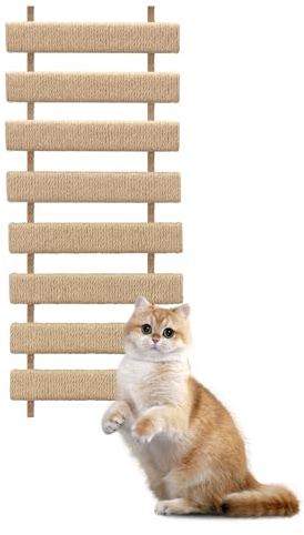 AGRICUE Katzenklettergerüst, Brücke, Katzenleiter, Sisalseil, Katzenbaum, Turm, Verwendung für Käfig, Haustiermöbel, Spielzeug (Holz, 50,8 cm, 1)