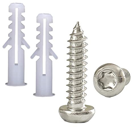 Qrity 50 Stück Dübel und Schrauben, Trockenbau Anker mit Edelstahlschrauben, M4 x 25mm Selbstbohrender Gipskartondübe Sets Gipsfaserplatten Hohlraumdübel-Torx-Schwenkkopf