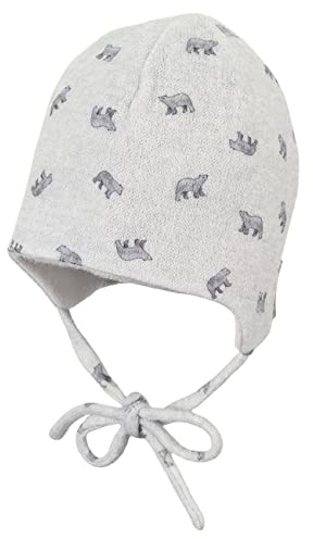 Sterntaler Baby - Jungen Mütze Baby Beanie Mütze Eisbären, hellgrau, 39