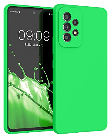 kwmobile Housse Compatible avec Samsung Galaxy A53 5G Coque - Housse de téléphone Protection Souple en TPU Silicone - Vert Fuchsia