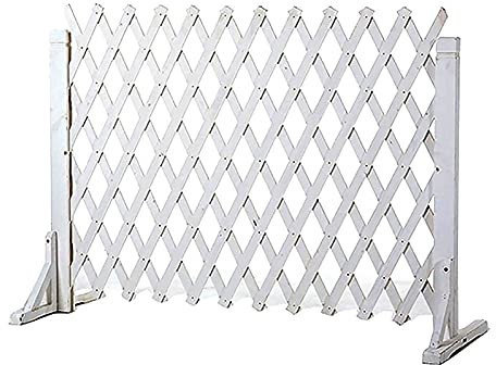 Recinzione Da Giardino In Legno Bianco, Recinzione For Impieghi Gravosi Con Cancello Esteso Autoportante In Legno, Design Pieghevole E Cancello For Animali Domestici Con Schermo For Piante Leggero ( S
