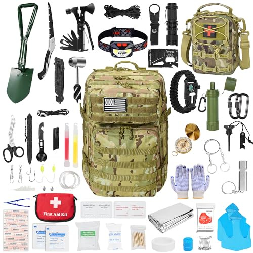 Kit de primeros auxilios de supervivencia, 99 piezas, equipo profesional, mochila grande para senderismo, accesorios de aventura al aire libre, regalo