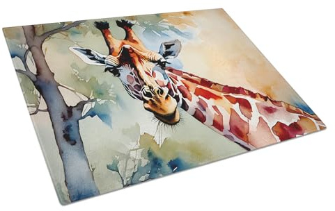 Caroline's Treasures DAC2914LCB Giraffe Glass Cutting Board Large Decorative Tempered Glass Kitchen Cutting and Serving Board Large Size Chopping Board
