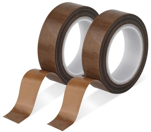 1,5 cm x 10 m 2 Rouleaux Ruban Adhésif à Faible Friction, Ruban Coulissant Tiroir Ruban Résistance à l'Abrasion Protection Surface Rubans PTFE pour Bois, Armoires, Rideaux, Meubles (Marron)