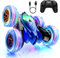 ifollower Ferngesteuertes Auto mit Buntem Licht, Type-C Direktladung Ferngesteuert Stunt Car Doppelseitiges 360°-Drehung, 2.4G 4WD, Amphibienfahrzeug Monstertruck für Kinder ab 3 bis 12 Jahren