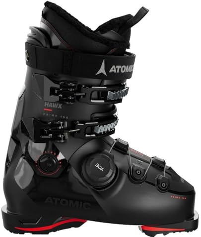 ATOMIC HAWK PRIME 100 BOA GW Skischuhe - Größe 26/26.5 - Alpin-Skischuh in Black/Red - Boots mit 3D Knöchel & Ferse für präzisen Sitz - Ideal für Skifahrer mit mittelbreiten Füßen.