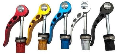 Sattelklemme 5PCS Fahrrad Quick Release M6x55/60mm M8x55/60/65mm Schraube Schrauben Fahrrad Legierung Sattelstütze klemme Quick Release Radfahren Clamp Sattelklemme (Color : M6x60m Yellow color)