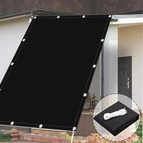 Tenda a Vela Ombreggiante 4 x 8 m Anti Vento Antistrappo Protezione da Sole Tenda Impermeabile a Vela con Fune e Anello O per Pianta Animale Orto Esterno, Nero