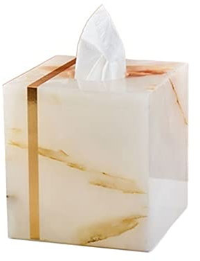 NSTVVEE Taschentuchbox, Exquisite Taschentuchbox aus Marmor, Moderne minimalistische, leichte, luxuriöse Pump-Papierbox, Taschentuchboxhalter für Wohnzimmer, Arbeitszimmer, Büro, Taschentu