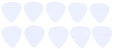 10 Stück Gitarrenplektren aus Zelluloidmaterial, Akustikgitarre, Ukulele, Bassplektren, Plektren, Klang und Kontrolle, Bequemer Griff für Akustikgitarren, Musikinstrumente, Weiß