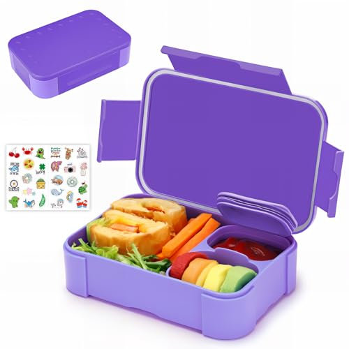 Bugucat Fiambrera Infantil con Compartimentos, 900ml Caja de Almuerzo a Prueba de Fugas, Fiambrera para Niños y Adultos, Microondas/Lavavajillas, Ideal para Colegio, Guardería, Excursiones