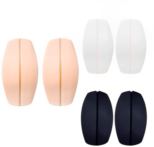 VAEIORP 6er Pack BH-Zubehör, BH Träger, Schulterpolster Selbsthaftend, BH-Träger Halter, Anti-Rutsch-Schulter, Schmerzlinderung, Silikon (Beige-Schwarz-Weiß)