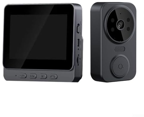 Eawfgtuw Timbre inalámbrico con video, pantalla de 4.3 pulgadas, timbre de video inalámbrico, cámara de seguridad, intercomunicador, comunicación bidireccional, soporte para tarjeta TF