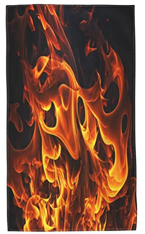 40X70cm Sporthandtücher Flammen Brennendes Feuer Badehandtuch Leichtes Strandtücher Sandfreie Reisehandtuch Für Männer Fitness Reisen