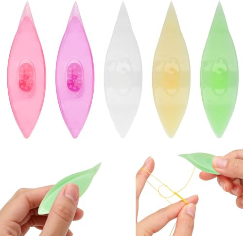 5 Stück Occhi Schiffchen Set, Bunte Kunststoff Tatting Shuttle (Typ 3) | Wellenschiffchen Occhi Schiffchen Spitzenherstellung Bastelwerkzeug Nähzubehör