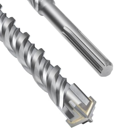 Punta SDS Max a doppia elica, con 4 taglienti in carburo di tungsteno, per trapano a percussione, ideale per calcestruzzo, pietra e pietra naturale, 35 x 260 mm