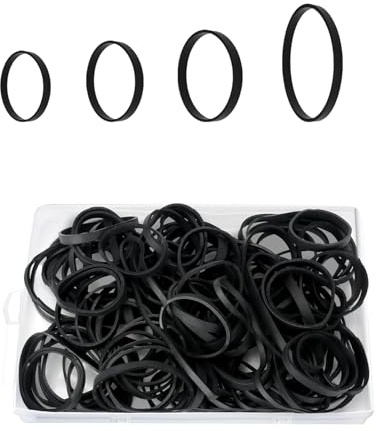SI SEN 120 Pièces Bande Élastique en Caoutchouc, Ensemble d'Élastiques Noirs, Bande Élastique Solide en 4 Tailles, pour le Camping De Survie, la Maison, le Bureau