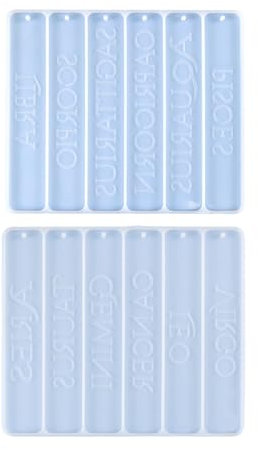 Ralondbey Silikonformen für Harzguss, Epoxidharz, Silikon-Lesezeichen-Form, Sternzeichen-Form, Lesezeichen, Silikonformen, Epoxidharz, geeignet für DIY-Projekte und Geschenke