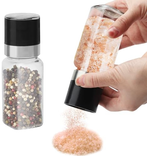 ZMDMAH molinillo pimienta Juego de 2 piezas molinillo especias pimentero molinillo 120 ml salero y pimentero Adecuados para su uso en la cocina y el comedor